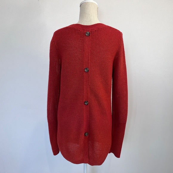 Max Studio Orange Rust Button Back Sweater - Picture 8 of 10